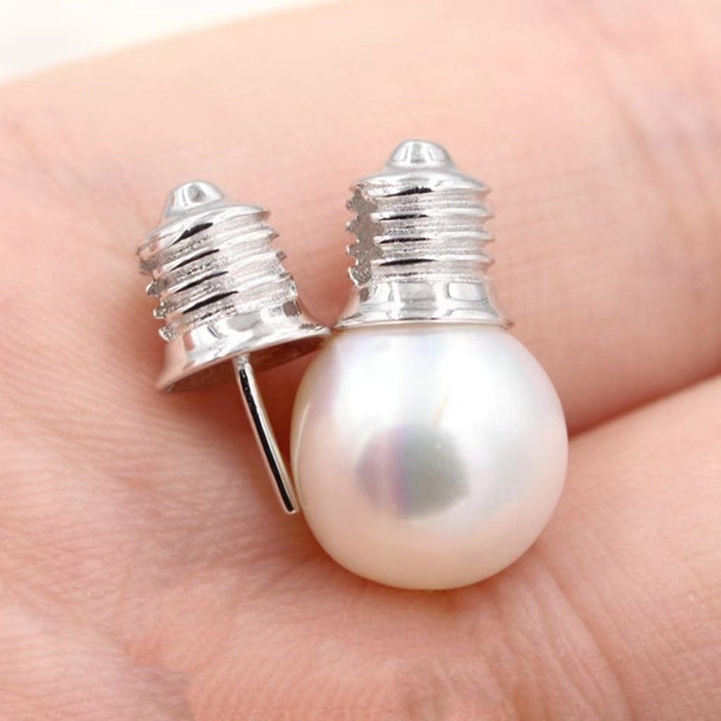 Light Bulb Sterling Silver Pearl Pendant Accessories