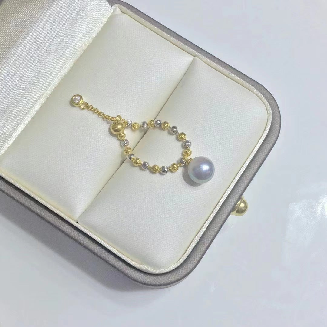 S925 Sterling Silver Ring , Adjustable Ring Pearl Holder