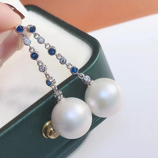 S925 Sterling Silver Earing Pearls Holder , Modern Style