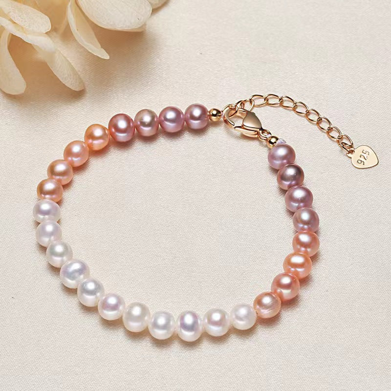 Fresh Water Pearls Bracelet ,Rainbow Design