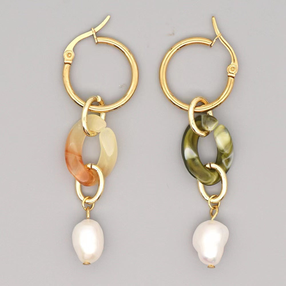 Fresh Water Pearl Large Hoop Earrings