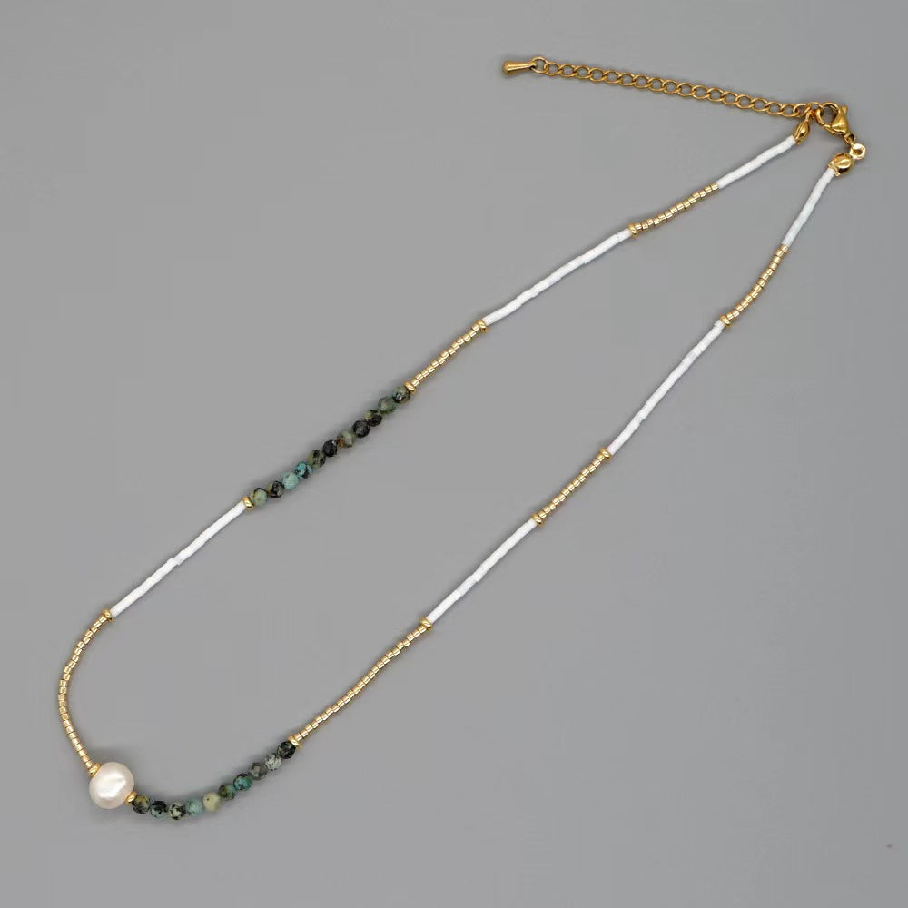 Fresh Water Pearl & Shell Miyuki Choker