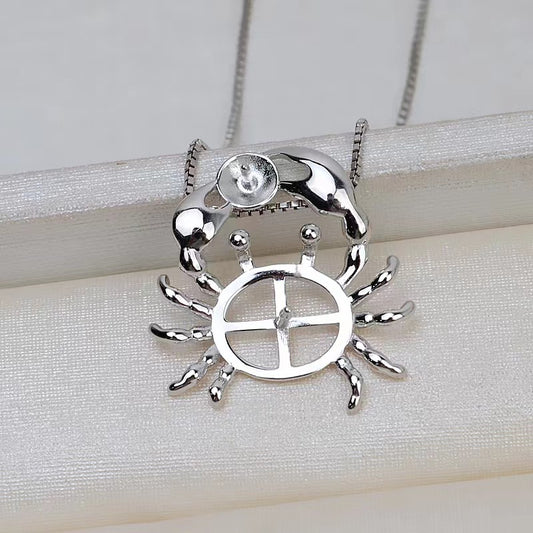 S925 Sterling Silver Crab Pendant