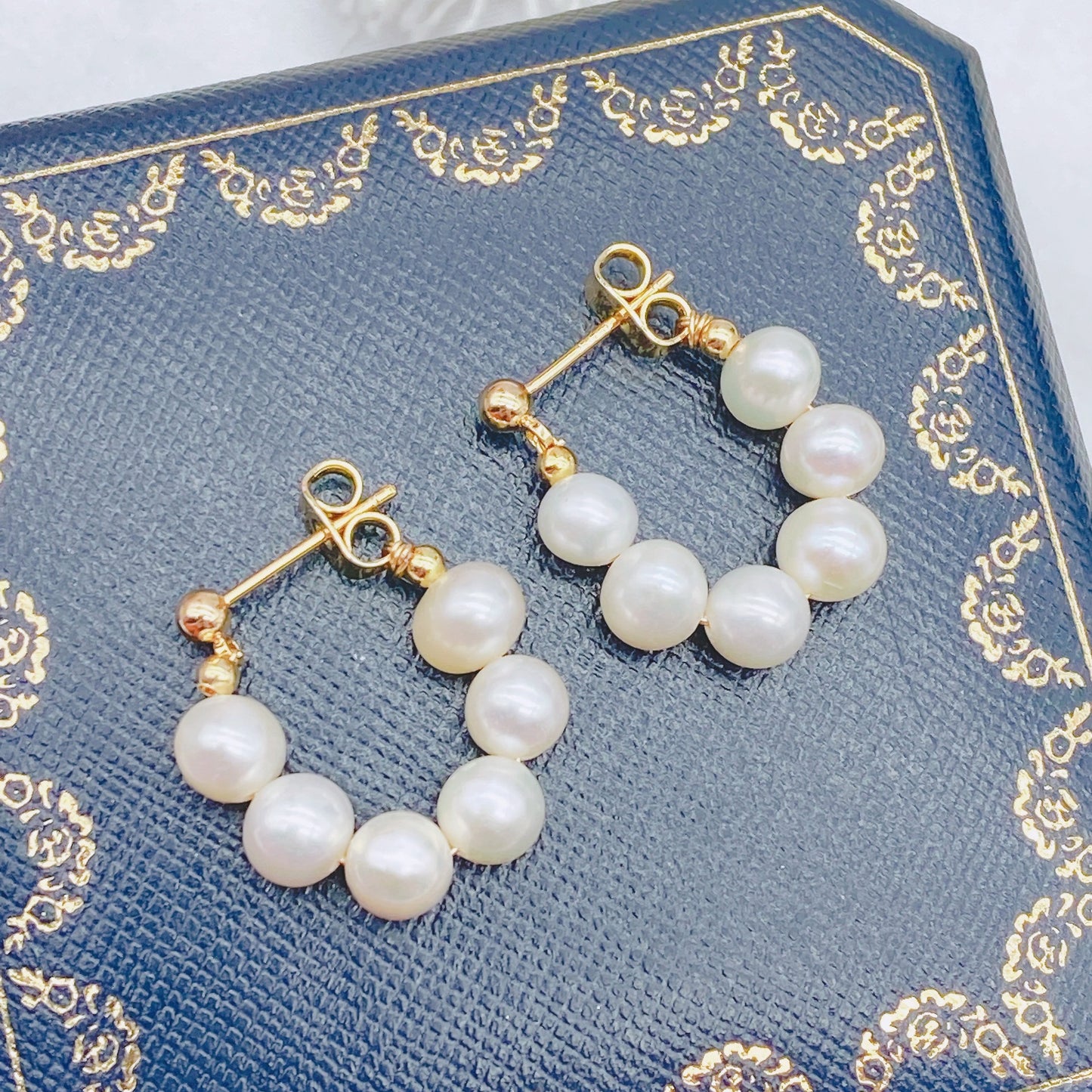 S925 Silver Natural Fresh Water Pearl Earrings Antique Air Hanging Earrings [korean Version]