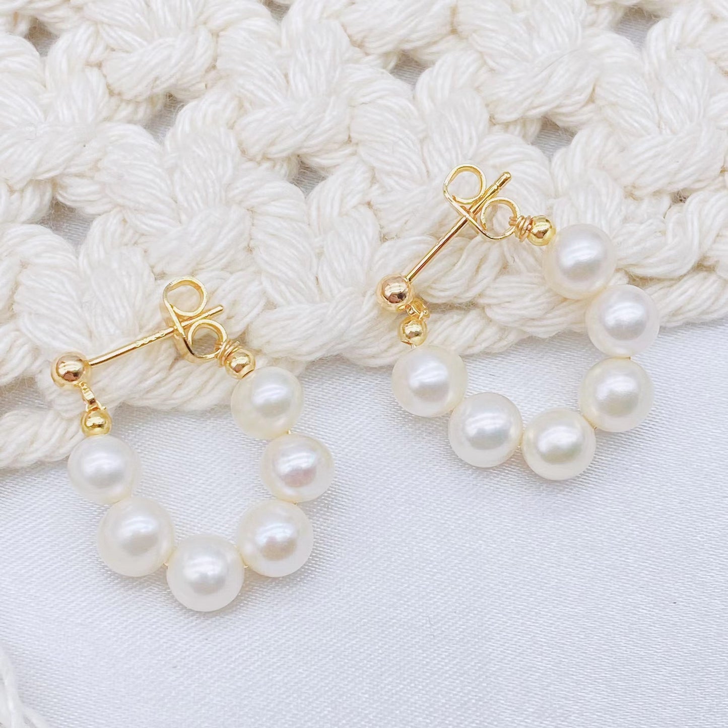 S925 Silver Natural Fresh Water Pearl Earrings Antique Air Hanging Earrings [korean Version]