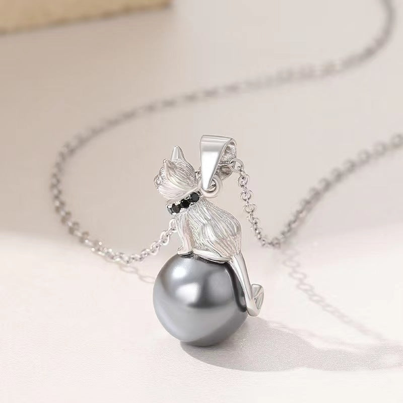 S925 Sterling Silver Necklace, Cat Pendant DIY Accessories