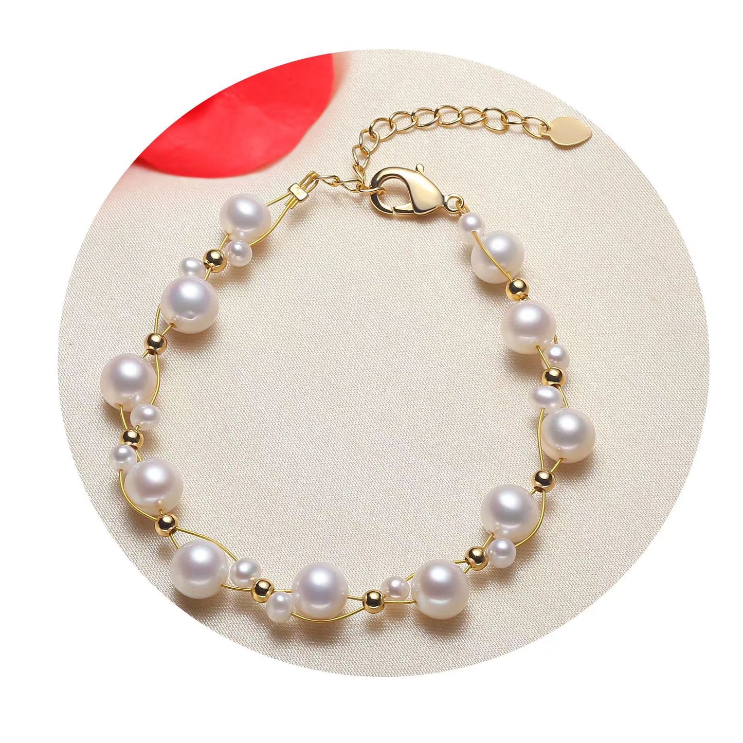 Freshwater Pearl Necklace & Bracelet Set  Woven Delicate