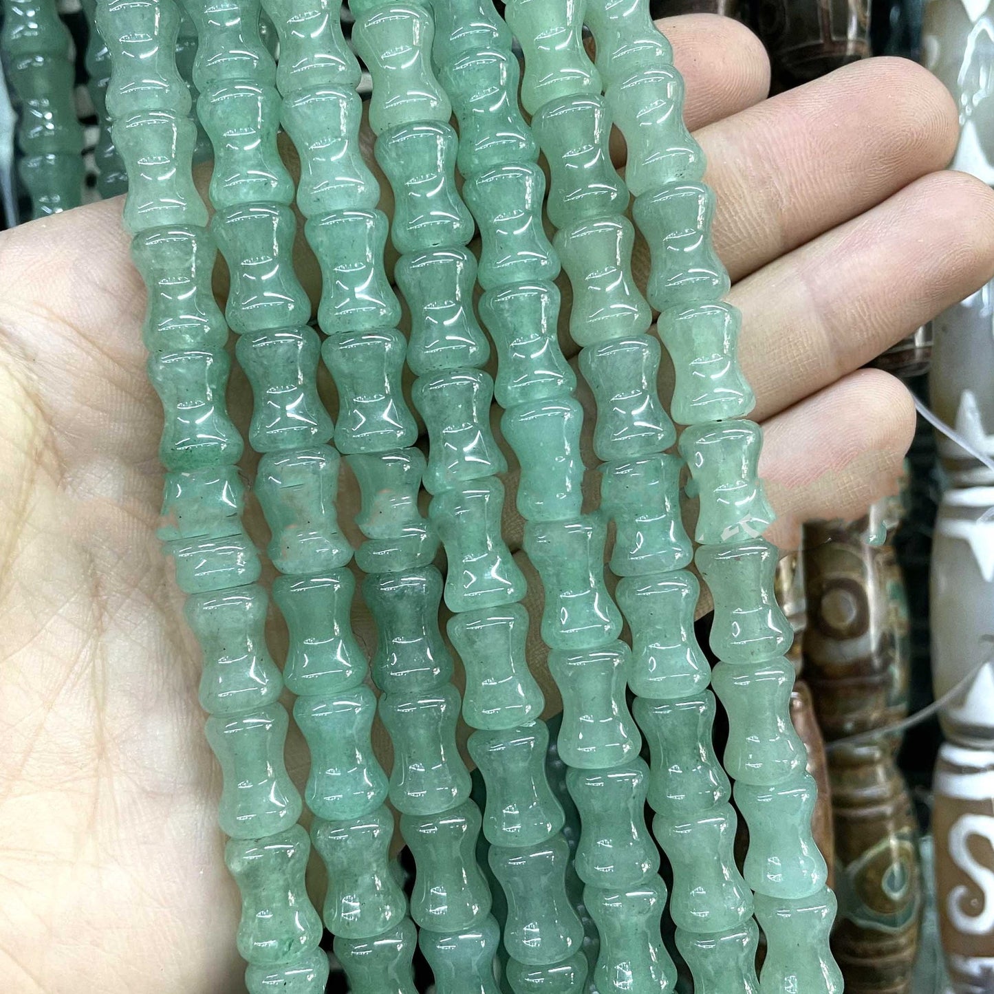 Jade beads Ancient Style 7*10MM 5PCS